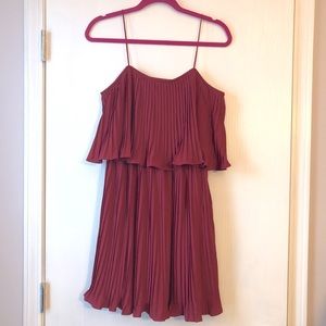 NEW Red Tiered Pleated Dress